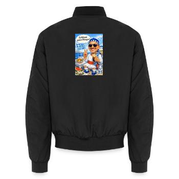 Hellas Morgengruß am Strand - Unisex Bomberjacke - Schwarz - Hinten - AI Model Male 185 light (185cm)