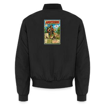 Abenteurer – immer ausgetretene Pfade verlassen - Unisex Bomberjacke - Schwarz - Hinten - AI Model Male 185 light (185cm)