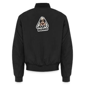 Baby on Board Sticker  - Unisex Bomberjacke - Schwarz - Hinten - AI Model Male 185 light (185cm)