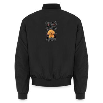 Sag Hallo zu Hunden Zwergpudel - Unisex Bomberjacke - Schwarz - Hinten - AI Model Male 185 light (185cm)