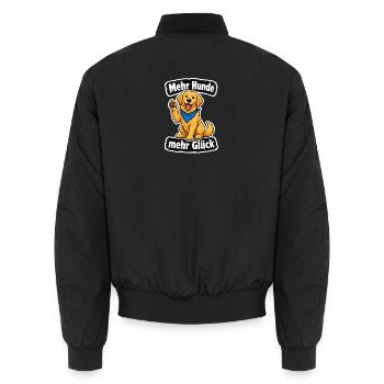Mehr Hunde mehr Glück - Unisex Bomberjacke - Schwarz - Hinten - AI Model Male 185 light (185cm)