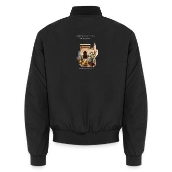 Morocco Medina Echo | Morocco Travel - Unisex Bomberjacke - Schwarz - Hinten - AI Model Male 185 light (185cm)