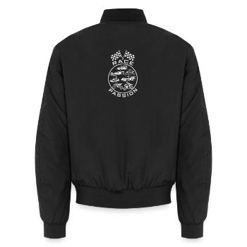 Vehicle and Speed Racing Race Passion - Unisex Bomber Jacket - black - Back - AI Model Male 185 light (185cm)