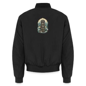 Tiki-Beschützer – Geist des Pazifiks - Unisex Bomberjacke - Schwarz - Hinten - AI Model Male 185 light (185cm)