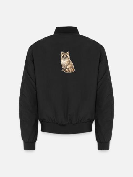 Raccoon in the dream forest - Unisex Bomber Jacket - black