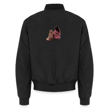 Fille avec Goldie - Bomber unisexe - noir - Dos - AI Model Male 185 light (185cm)