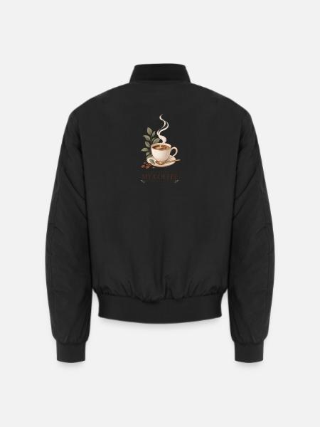 Lass mich meinen Kaffee in Ruhe genießen - Unisex Bomberjacke - Schwarz