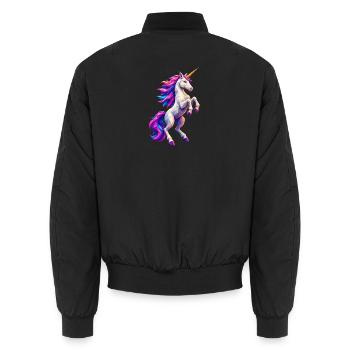 Polygon Unicorn - Unisex Bomber Jacket - black - Back - AI Model Male 185 light (185cm)