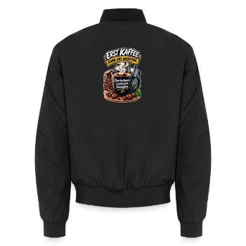 Erst Kaffee, Dann Wichtiges - Unisex Bomberjacke - Schwarz - Hinten - AI Model Male 185 light (185cm)