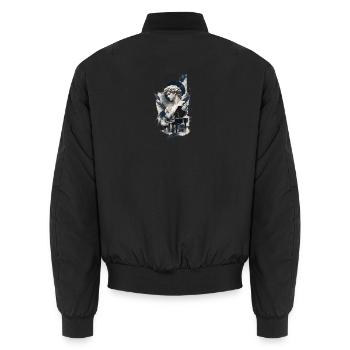 Aesthetic Piano Art  - Unisex Bomber Jacket - black - Back - AI Model Male 185 light (185cm)