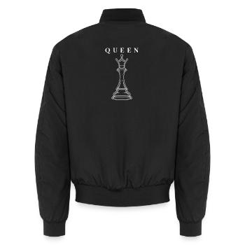 Queen - Unisex Bomber Jacket - black - Back - AI Model Male 185 light (185cm)
