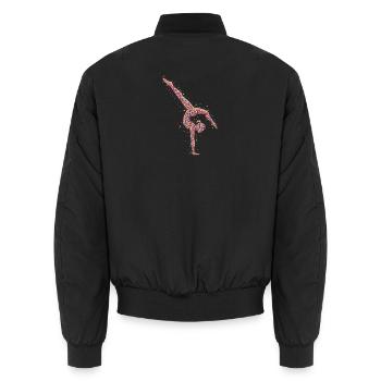Turnerin Gymnastik Handstand Bodengang - Unisex Bomberjacke - Schwarz - Hinten - AI Model Male 185 light (185cm)