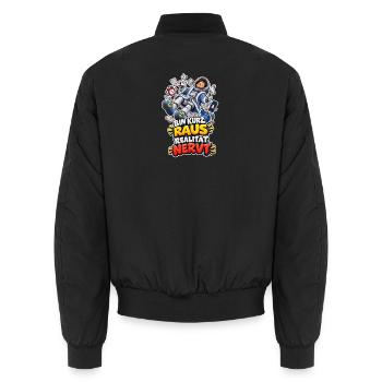 Bin Kurz Raus Realität Nervt Astronaut Spruch - Unisex Bomberjacke - Schwarz - Hinten - AI Model Male 185 light (185cm)