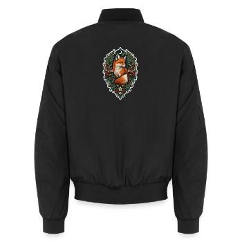 Heraldischer Fuchs des Waldes - Unisex Bomberjacke - Schwarz - Hinten - AI Model Male 185 light (185cm)