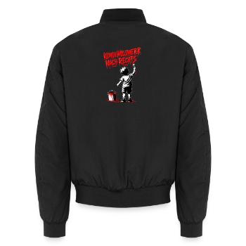 Graffiti-Kind Rotschrift – Pinsel Tropfen - Unisex Bomberjacke - Schwarz - Hinten - AI Model Male 185 light (185cm)