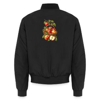 Apfelernte im Garten - Unisex Bomberjacke - Schwarz - Hinten - AI Model Male 185 light (185cm)