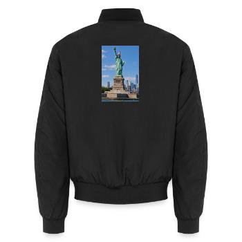 Statue of Liberty Traffic Cone – Funny New York Ci - Unisex Bomberjacke - Schwarz - Hinten - AI Model Male 185 light (185cm)