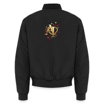 GoldeneInitialen AI mit Herzrahmen - Unisex Bomberjacke - Schwarz - Hinten - AI Model Male 185 light (185cm)