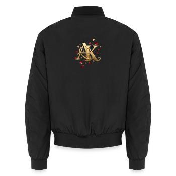 Goldene AK Liebesverbindungen - Unisex Bomberjacke - Schwarz - Hinten - AI Model Male 185 light (185cm)