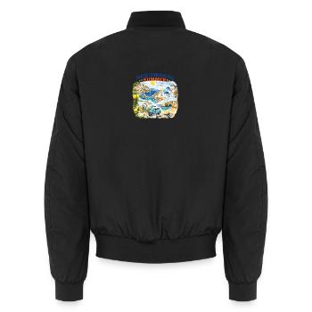 Mittelmeer-Sommerroller Côte Bleue - Unisex Bomberjacke - Schwarz - Hinten - AI Model Male 185 light (185cm)