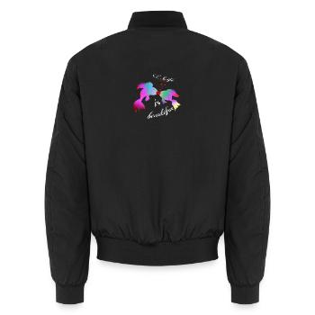 Life is beautifue - Unisex Bomberjacke - Schwarz - Hinten - AI Model Male 185 light (185cm)