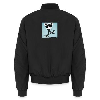Skater Bär - Unisex Bomberjacke - Schwarz - Hinten - AI Model Male 185 light (185cm)