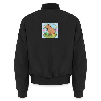Capybara de Pâques - Bomber unisexe - noir - Dos - AI Model Male 185 light (185cm)