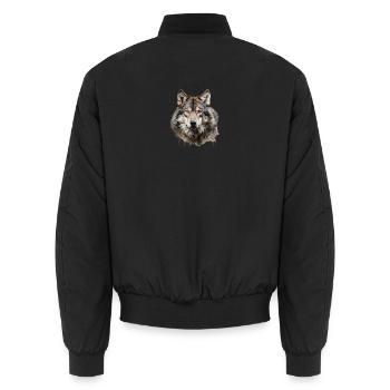 Portrait de loup – Wild Animal Alps Design - Bomber unisexe - noir - Dos - AI Model Male 185 light (185cm)