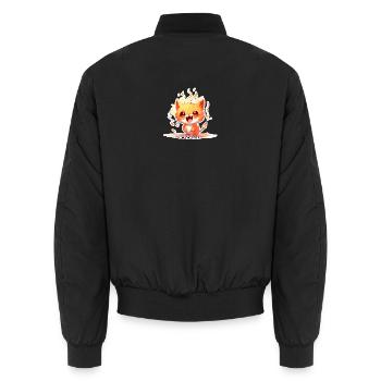 I’m on Fire – Flammende Katze mit Power - Unisex Bomberjacke - Schwarz - Hinten - AI Model Male 185 light (185cm)