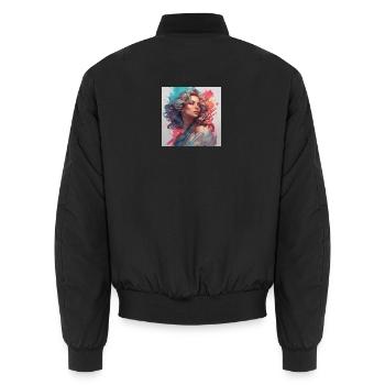 Retro Portrait - Unisex Bomberjacke - Schwarz - Hinten - AI Model Male 185 light (185cm)