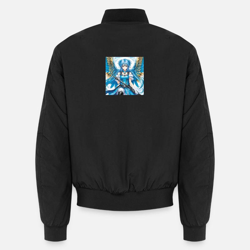 Blaues Engelswesen mit Schwert - Unisex Bomberjacke - Schwarz