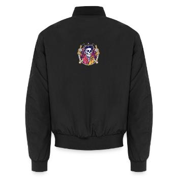 Neon Skull Rockabilly Duel - Unisex Bomber Jacket - black - Back - AI Model Male 185 light (185cm)