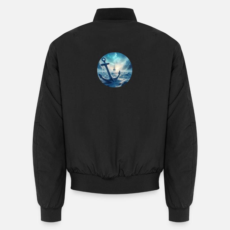 Anker und Schiff Eis Landschaft - Unisex Bomberjacke - Schwarz