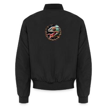 Le caméléon a faim d’insectes - Bomber unisexe - noir - Dos - AI Model Male 185 light (185cm)