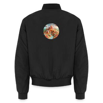 Animation colorée du paysage du monde des bonbons - Bomber unisexe - noir - Dos - AI Model Male 185 light (185cm)