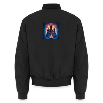 Magic Castle 3 - Unisex Bomber Jacket - black - Back - AI Model Male 185 light (185cm)