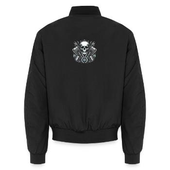 Conception de crâne de motard 2 - Bomber unisexe - noir - Dos - AI Model Male 185 light (185cm)