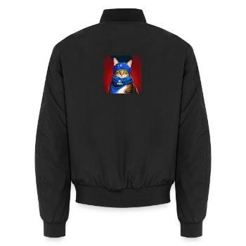 chat bandana bleu - Bomber unisexe - noir - Dos - AI Model Male 185 light (185cm)