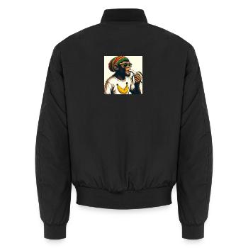 Cooler Affe isst Banane - Unisex Bomberjacke - Schwarz - Hinten - AI Model Male 185 light (185cm)