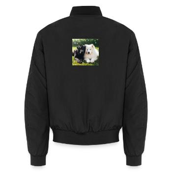 OIG1-KARTON - Unisex Bomberjacke - Schwarz - Hinten - AI Model Male 185 light (185cm)