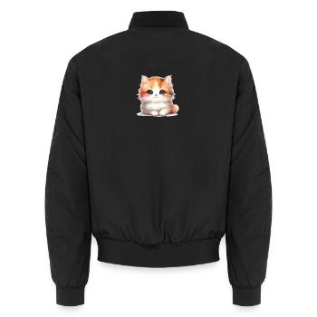 Süße Katze - Unisex Bomberjacke - Schwarz - Hinten - AI Model Male 185 light (185cm)