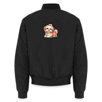 Cute dog - Unisex Bomber Jacket - black - Back - AI Model Male 185 light (185cm)