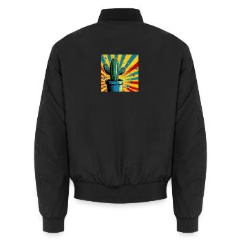 Kaktus 1 - Unisex Bomberjacke - Schwarz - Hinten - AI Model Male 185 light (185cm)