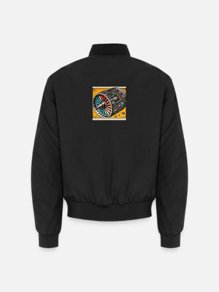 Turbine Unleashed: Comic Art - Airplane Turbine - Unisex Bomber Jacket - black