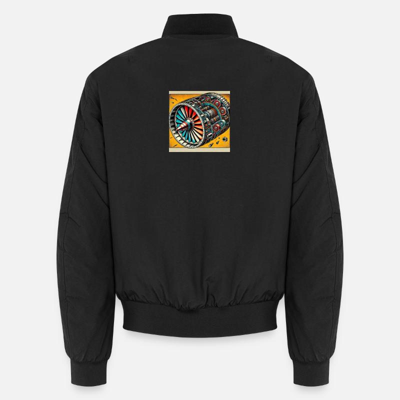 Turbine Unleashed: Comic Art - Flugzeug Turbine Unisex Bomberjacke