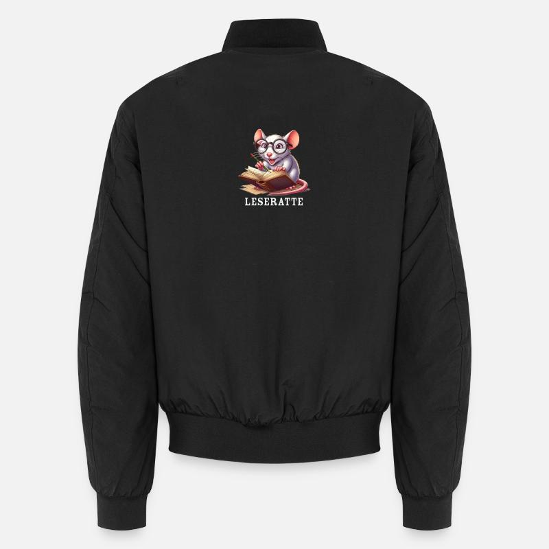Bookworm with glasses and book Unisex Bomber Jacket