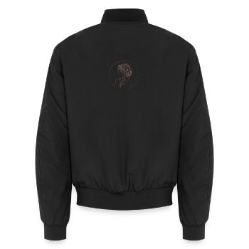 Golden Floral Circle Feminine Silhouette - Unisex Bomber Jacket - black - Back - AI Model Male 185 light (185cm)