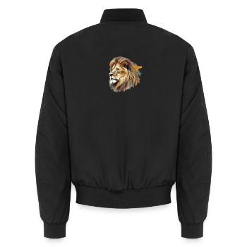 Farbenfroher Löwenkopf - Unisex Bomberjacke - Schwarz - Hinten - AI Model Male 185 light (185cm)