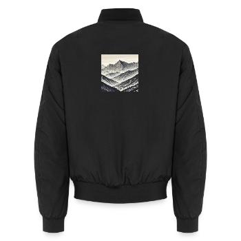 Linienberge der Schatten - Unisex Bomberjacke - Schwarz - Hinten - AI Model Male 185 light (185cm)
