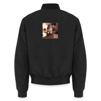 Lustige Katze - Unisex Bomberjacke - Schwarz - Hinten - AI Model Male 185 light (185cm)